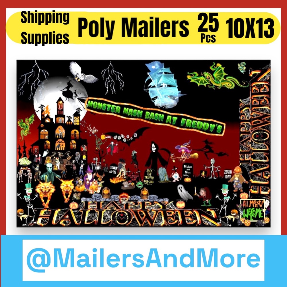 25 10X13 Poly Mailers HALLOWEEN Mailers Shipping Envelopes PRICE FIRM Fall - Picture 4 of 16